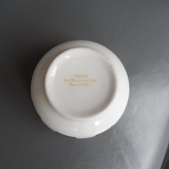 TRULLO Porcelain Golden Stripes 4.5” Ice Cream Fruits Dessert Bowls Set of 4 New - Picture 4 of 4